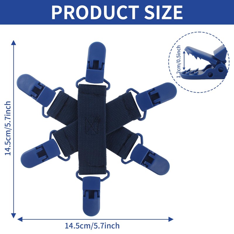 QOPAHI Bed Sheet Detangler with 6-Clip, WAD Preventer Stop Bed