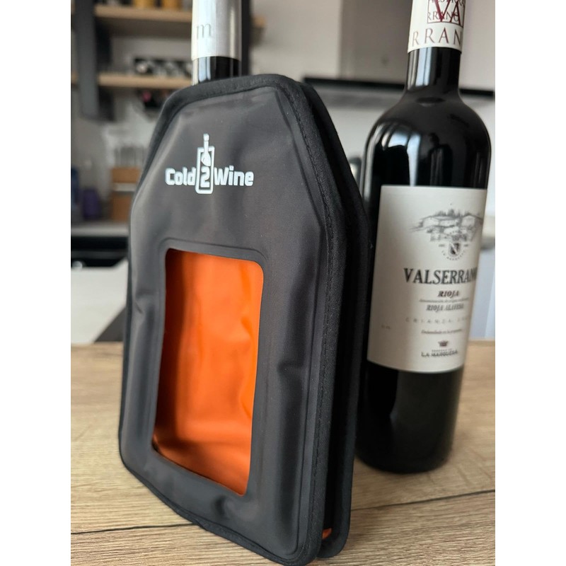 Thermal wine and cava storage case with label window
