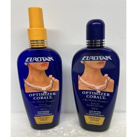 Eurotan 2 PACK  Eurotan Optimizer Cobalt  1 SUNTAN LOTION 1 SPRAY Tan Fast w Moisturizer