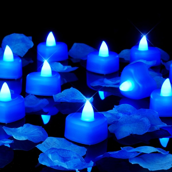 Amagic 1000 Pieces Blue Artificial Rose Petals with 12 Blue