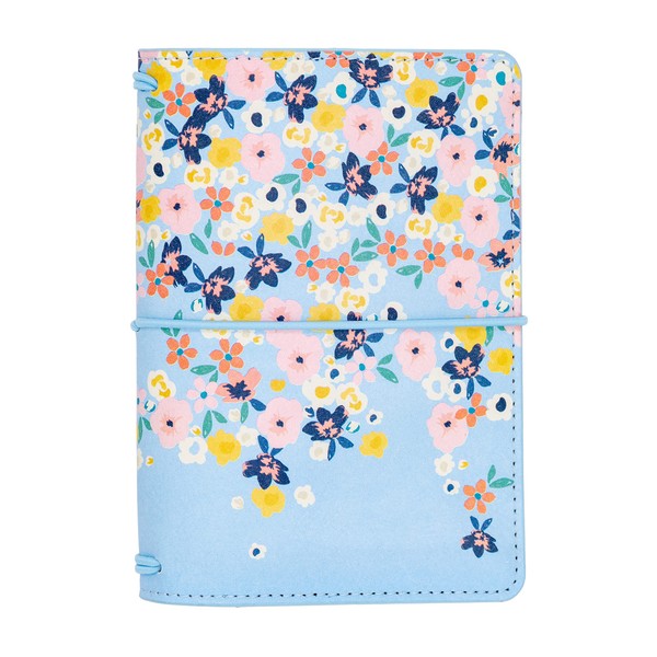 Pukka Pad, Carpe Diem A6 Notebook Cover and Passport Holder - 5.2 x 4.3 in - Features 4 Elastic Note Pad Holders, 2 Inside Pockets, Business Card Slot, and Pen Holder - Ditsy Floral