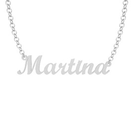 925% Silver Name Necklace - Hypoallergenic - Made in Italy - Sterling Silver - Unisex, Sterling Silver, silver