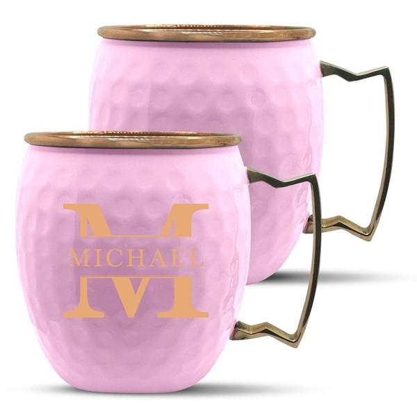 Personalized Copper Moscow Mule with Hammered Painted Finish - Engraved