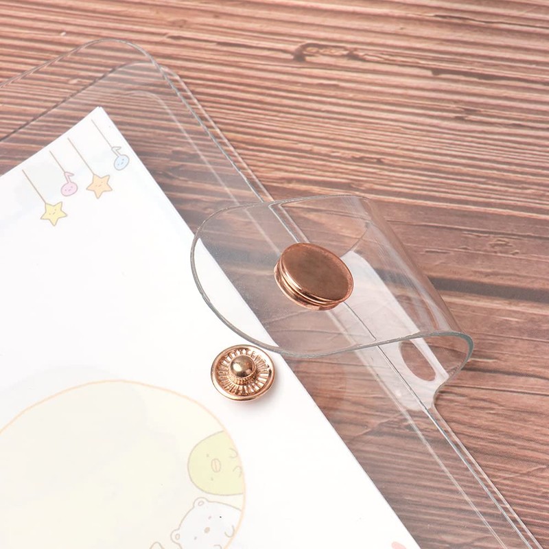 A7 Soft PVC Binder Cover Clear Rose Gold Refillable Budget