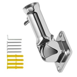 ZOMCHAIN Flag Pole Holder, Flag Pole Bracket 304 Stainless Steel, 180 Degree Flag Pole Mounting Bracket, Heavy Duty for 1inch Flag Pole