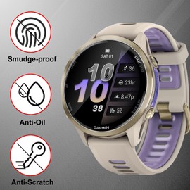 CONAPIKA Screen Protector for Garmin Forerunner 970/570 47 mm/965, Pack of 3, Ultra Thin Full Coverage TPU High Sensitivity Screen Protector HD Clear Anti-Scratch Anti-Bubble Waterproof Screen