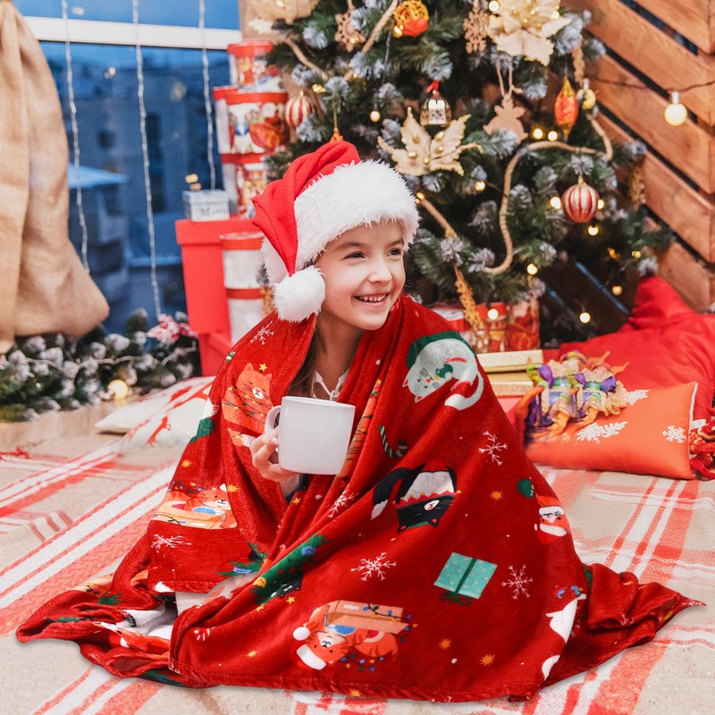 FuWeave Christmas Throw Blankets 40 x 50 Inch Xmas Flannel