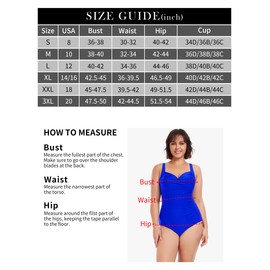 Ocean Blues - Traje de baño de una pieza para mujer, talla grande, control de abdomen, Azul Real, M
