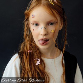 Yoosteel Women's Initial Necklace, Sterling Silver, White Gold Plated, Tiny T Letter, Minimalist Style for Women