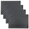 Webbing Braided Woven Polypropylene Plastic Placemats (Black), Set of 4