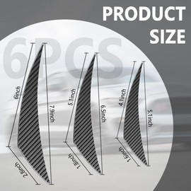 6PCS Universal Spoilers for Cars,Cool Shark Fin Style Car Spoiler Canards kit for Anti-Scratch of Front Bumpers and Car Mods,Anti Collision Front Lip Splitter Car Accessories (Carbon Fiber)