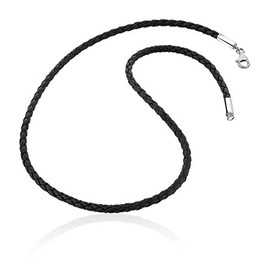 Nenalina 803015-045 Leather Necklace, Casual Leather Pendant Necklace, Handmade 925 Sterling Silver, Leather, No Gemstone