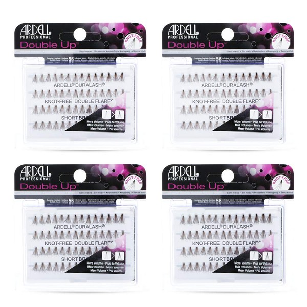 Ardell False Eyelashes Double Up Individuals Knot-Free Short Brown 4 Pack