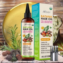 Castor Oil Pack Almond Oil Rosemary 100% Pure Batana Oil with Pumpkin Biotin Keratin and Vitamin E Premium Hair Blend Oil for Enhancing Hair Growth and Hair Treatments 1 x 1 / 피마자 오일팩 아몬드오일 로즈마리 호박이 함유된 100 순수 바타나 오일 비오틴 케라틴 및 비타민 E 모발 성장 및 모발 트리트먼트 강화를 
