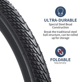 2-PCS 700C Gravel Tires 700x45C 47-622 Compatible with 28x1.75 Road, Gravel, Hybrid Bike Bicycle Tires (Y-1510)