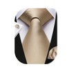 HISDERN Men's Wedding Ties and Pocket Square Solid Tie Cufflinks