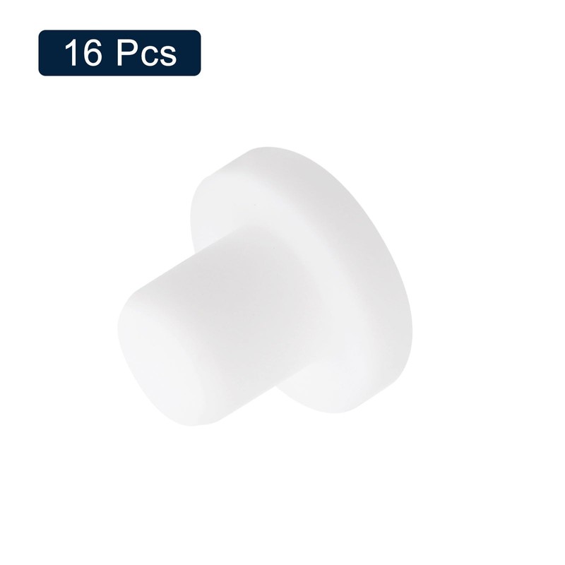 sourcing map 16 Pieces White Rubber Stopper, 9mm Plug Holes