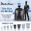 PLASTIC PRINCE 55-60 Gallon Garbage Bags High Density Black 38"