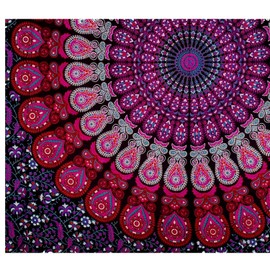 Aakarshan Mandala Tapestry Bohemian Wall Hanging, Psychedelic Wall Art, Dorm Décor Beach Throw, Indian Wall Tapestries Art