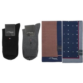 Dupont (신세계본점)26 S/S      순면 손수건  양말 4매세트    SE6SMA381003OR006NY301BKGY Shinsegae Main Store 26 S/S Cotton Handkerchief Socks 4-Piece Set SE6SMA381003OR006NY301BKGY