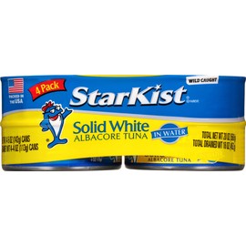 StarKist Solid White Albacore Tuna in Water, 4 - 5 Oz Can (Pack of 6) - 24 Cans Total