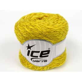 Lot of 4 x 100gr Skeins Ice Yarns Linen VISCOT (30% Linen 34% Cotton) Yarn Yellow