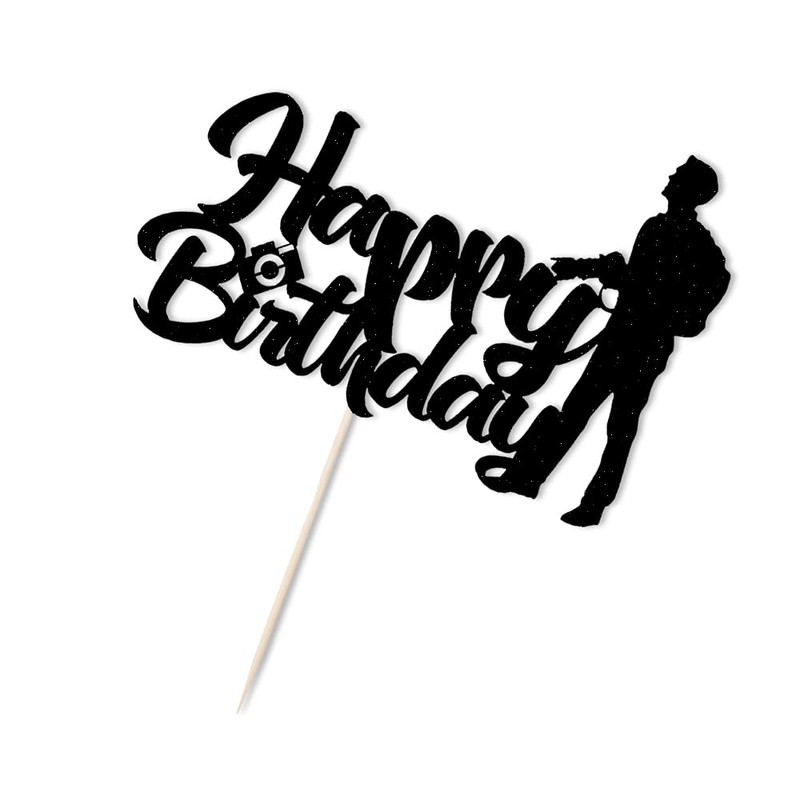 LVEUD Decoración para tarta de cumpleaños con diseño de cámara