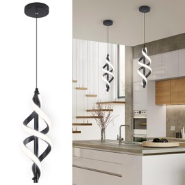 Vloitgol Black Pendant Light,4000K Modern LED Pendant Lights Kitchen Island,Adjustable Pendant Lighting Over Island Hanging Pendant Light Fixtures for Kitchen Dining Room Hallway Foyer,1 Pack