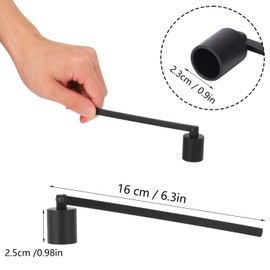 Biugaaufai 8 Pack Black Candle Snuffer, Premium Stainless Steel Wick Flame Extinguisher, 6.3 Inch Long Handle, Elegant Design for Scented Candles, Wick Snuffer for Candle Lovers