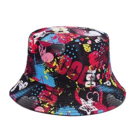 Quanhaigou Bucket Hat for Men Women,Packable Reversible Printed Sun Hats,Fisherman Outdoor Summer Travel Hiking Beach Caps (Cool Love)