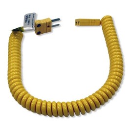Cooper-Atkins 10040-K Polyurethane Coiled Retractable Extension Thermocouple Cable, K Type, 48" Length