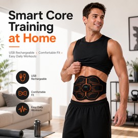 Abdominal Toning Belt for Home Fitness – USB Rechargeable Ab Trainer for Core Workout Support