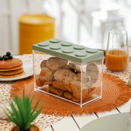 OMADA Design - 2L Rectangular Brick Food Container with Stackable Lid and High Quality Clear Container - Brickstore Line