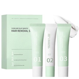 3Pcs Facial Hair Removal Cream for Women, Face Hair Remover, Soothing Depilatory Cream for Upper Lip, Chin and Facial Hair, Slows Down Regrowth, All Skin Types