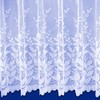 White Leaf Patterned Julia Net Curtain Slot Top - Sold