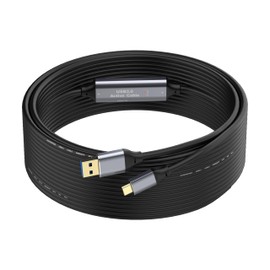 SSS·GRGB 50FT USB to USB C Cable, 5Gbps USB 3.0 Extended Cable USB A to Type C Cord, with 2 Signal Booster Chips&USB Power Cord for MacBook, laptops, Cameras, Printers, scanners, VR Devices etc
