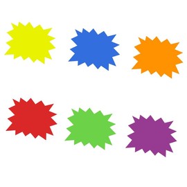 300Pcs Fluorescent Price Signs,9 * 7CM Blank Star Shape Signs,for Retail Store Price Label,Tags for Party Favors