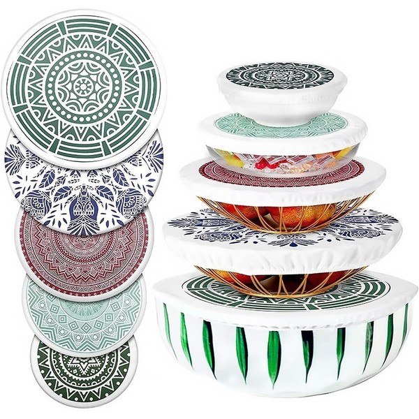 Kellegour Pack of 5 Food Covers, Reusable, Reusable Fabric Covers,