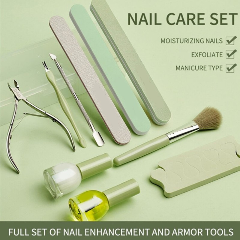 Nail Cuticle Care Tools Kit with Nail Files Buffer Stainless