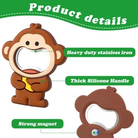 Magnetic Animal-shaped Beer Bottle Opener, Cute Bottle Cap Opener Fridge Decor for Pet Lovers, Strong Hold Refrigerator Magnet Opener for Beer, Soda, Coke Bottles