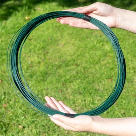 VOSS.farming Binding Wire 25 m x 1.4 mm, Tension Wire, Steel Wire, Mounting Wire, Flower Wire, Craft Wire, PVC Coated, Green