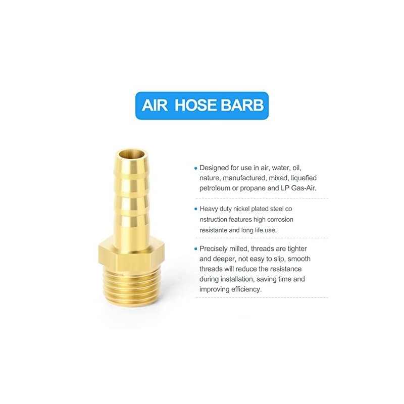ERGAOBOY 10 Pcs 10mm OD Barb to 3/8" Female BSP