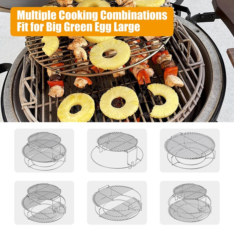 BBQ-PLUS Expander Rack Replacement Kit for Large Big Green Egg,Heavy
