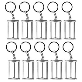 Komonee Work Tools Double Bladed Hacksaw Metal Keychains Labourer Apparatus Key Rings Toolbox Utencil Key Chains Novelty Keyrings (Pack of 10)