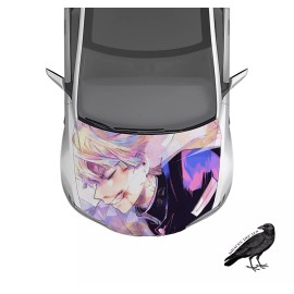Anime Hood Wrap Zenitsu Demon Slayer Weatherproof Car Decal 50" X 65"
