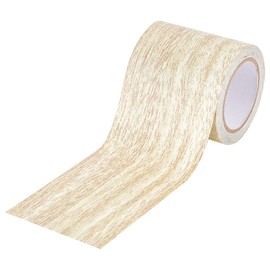 GORGECRAFT 2.2 Inch x 15Ft Imitation Woodgrain Duct Tape Wood Textured Adhesive Grain Repair Tape Patch Waterproof for Door Table Chair Furniture Floor Beautification Decoration, Oak Beige