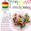 VENOFEN 50PCS Stripe Hair Beads Dreadlock Decoration Large Clear Loc