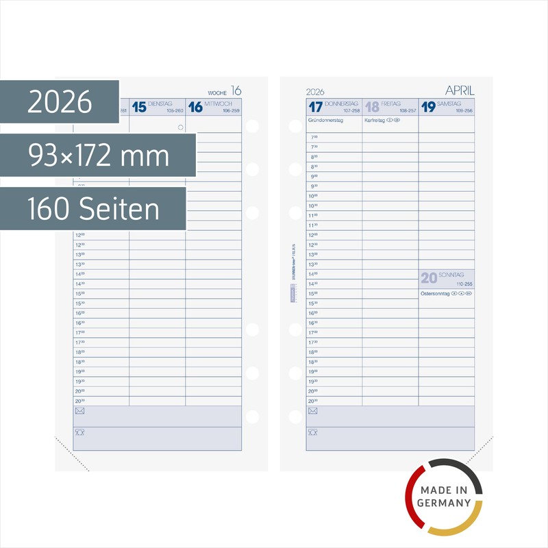 BRUNNEN Filius Weekly Calendar 2026 93 x 172 mm