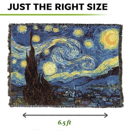 Pure Country Weavers Starry Night XL Blanket by Vincent Van Gogh - Fine Art Gift Tapestry Throw Woven from Cotton - Made in The USA (82x62)