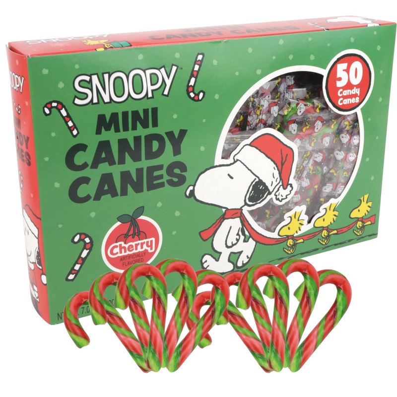 Mini Candy Canes, Cherry Flavored, Peanuts Individually Wrapped Christmas Candies,